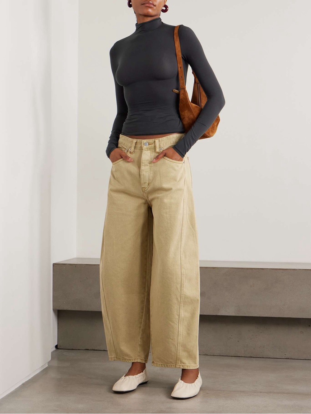 SKIMS Stretch-jersey turtleneck top - Onyx Black Women's Size X-Small